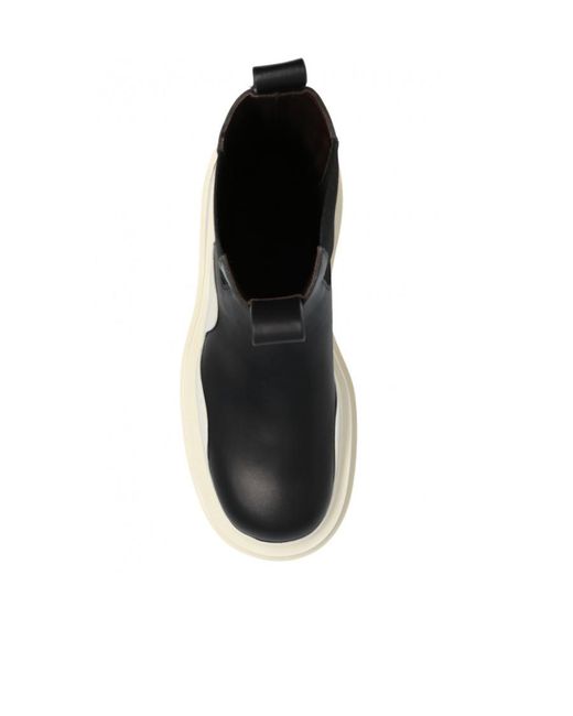 Bottega Veneta Black Ridged-Sole Round-Toe Boots
