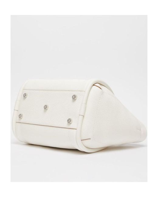 Max Mara White Logo Plaque Top Handle Bag