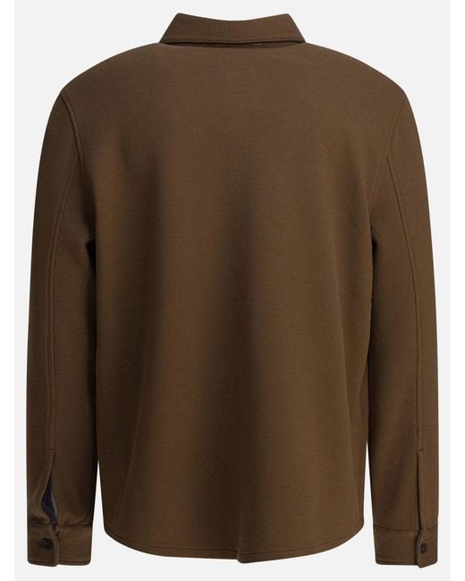 Vince Brown Double-Knit Overshirt Jacket for men
