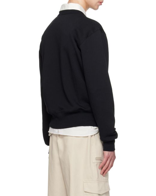 Acne Black Face Logo Patch Jersey Sweatshirt for men
