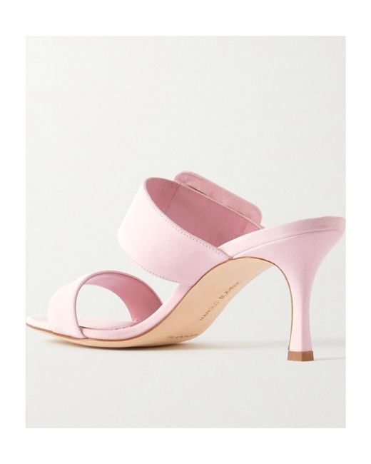 Manolo Blahnik Pink Muller Shoes With Round Head