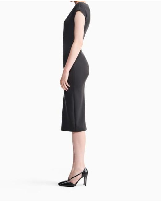 Giorgio Armani Black Dress Short-Sleeved Sheath