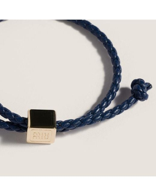 Miu Miu White Bijoux Braided Bracelet