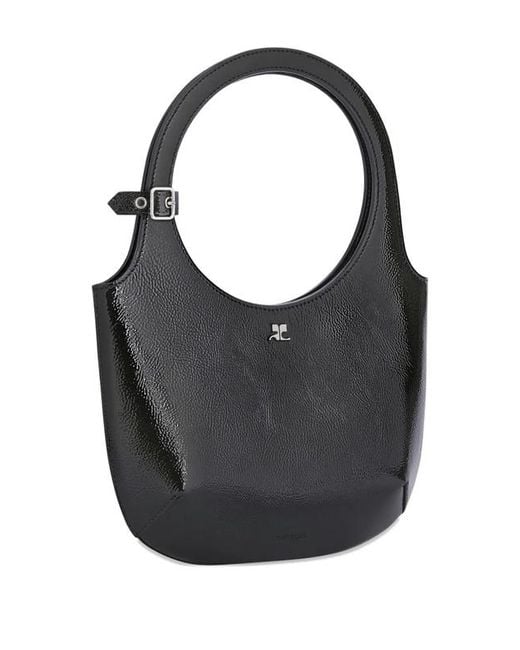 Courreges Black Courrèges Holy Naplack Zipped Tote Bag