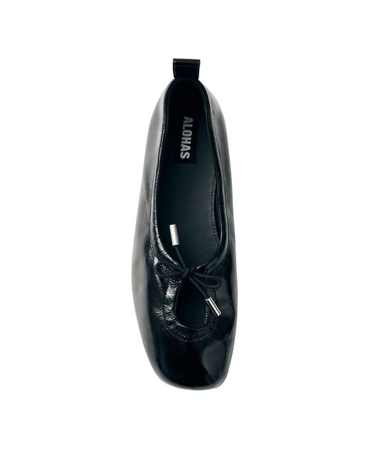 Alohas Black Rosalind Onix Leather Ballet Flats