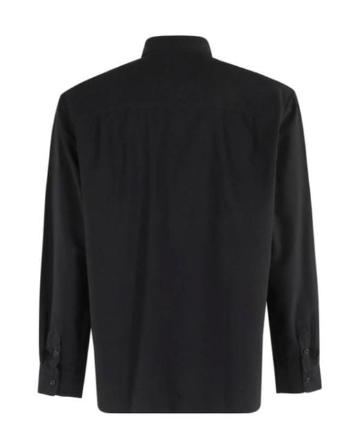 A.P.C. Black Logo-Embroidered Long-Sleeved Shirt for men