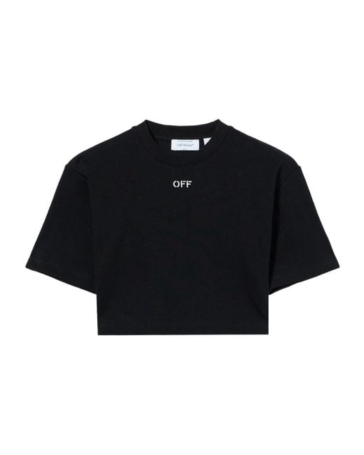Off-White c/o Virgil Abloh Black Off Stamp Ribbed Cropped T-Shirt