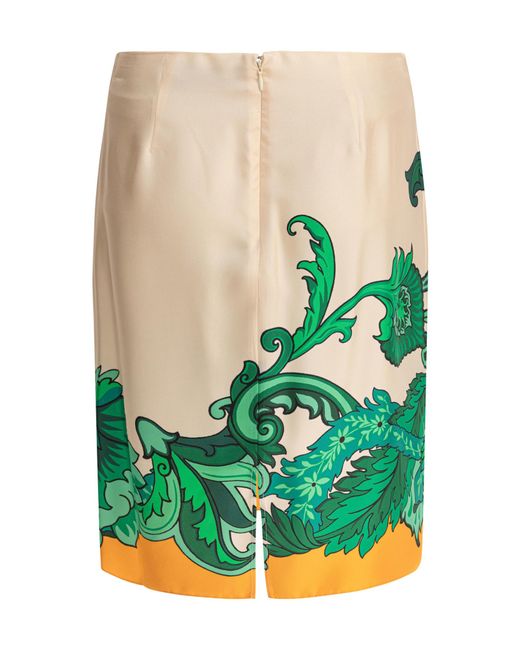 Etro Green Satin Skirt