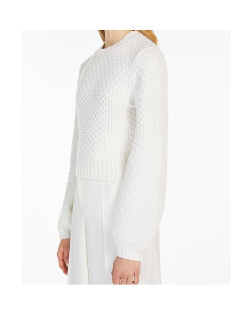 Max Mara White Elvira Crewneck Knitted Jumper