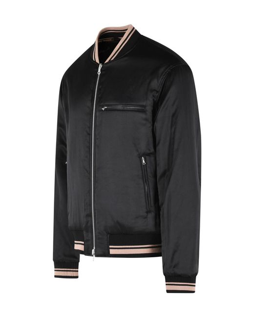 Dries Van Noten Black Volker Reversible Bomber Jacket for men