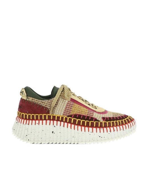 Chloé Brown Chloé Lower-Impact Mesh Nama Sneakers