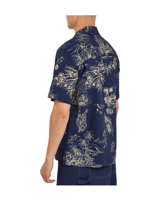 Moncler Blue Casual Patterned Swim Trunks for men