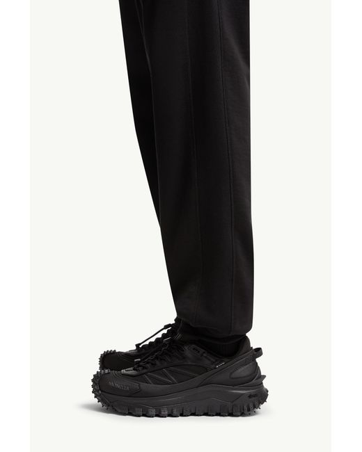 Moncler Black Logo Detailed High-Waist Trousers for men
