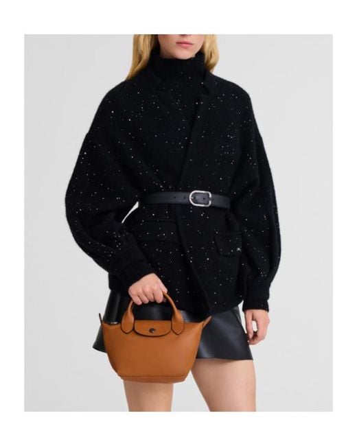 Longchamp Brown Le Pliage Xtra Small Top Handle Bag