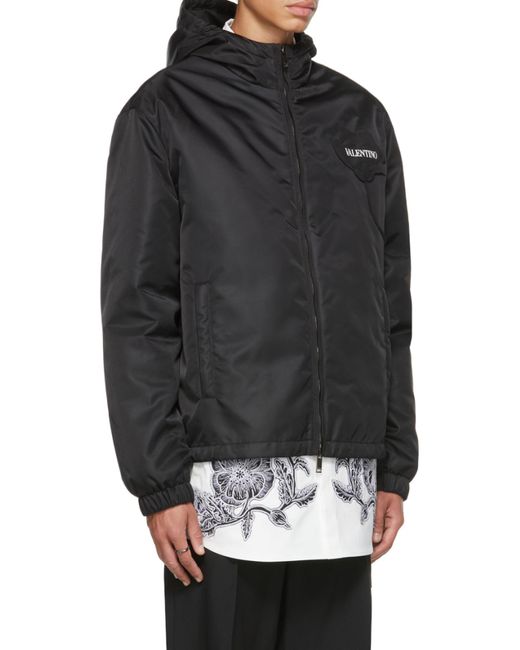 Valentino Black Garden Windbreaker Jacket for men