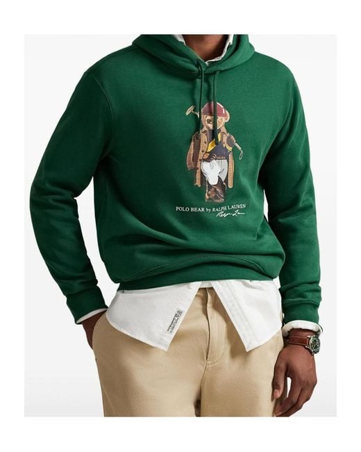 Polo Ralph Lauren Green Polo Bear Drawstring Hoodie for men