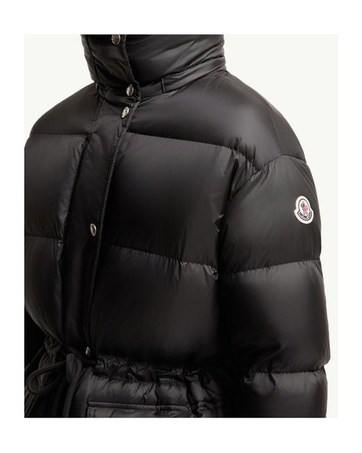 Moncler Black Sesie Hooded Mid-Length Down Jacket