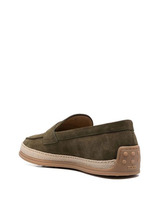 Tod's Brown Almond-Toe Slip-On Loafers for men