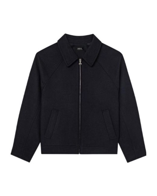 A.P.C. Blue Zip-Up Chase Jacket for men