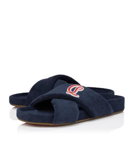 Christian Louboutin Blue Logo Patch Sandals for men