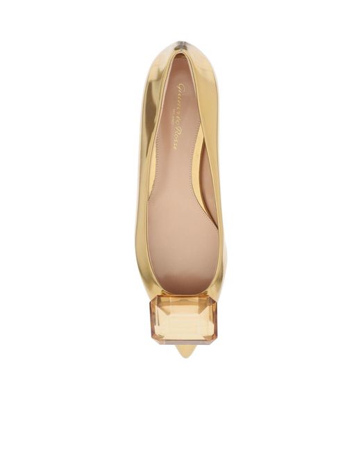 Gianvito Rossi Natural Jaipur Pointed Toe Embellished Ballet Flats
