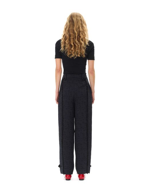 Ganni Black Tweed Suiting Trousers