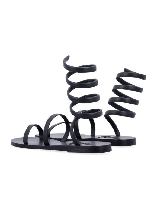 Ancient Greek Sandals Blue Ofis Gladiator Flat Sandals