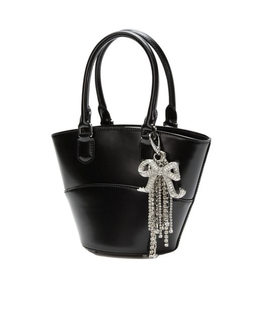 Self-Portrait Black Charm Tote Bag