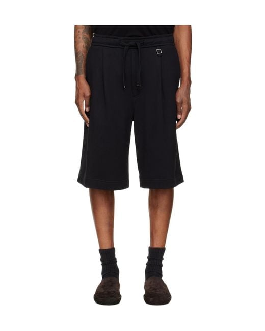 Wooyoungmi Black Single-Pleat Shorts for men