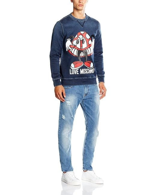 Moschino Blue Logo Sports Sweater for men