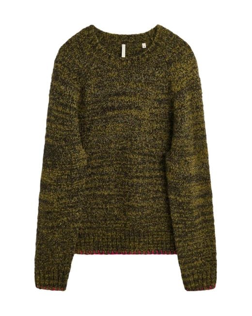 sunflower Green Long-Sleeved Crew Neck Sweater for men