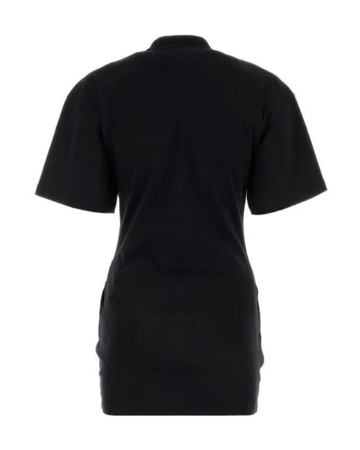 Off-White c/o Virgil Abloh Black Knotted Detailed Crewneck T-Shirt