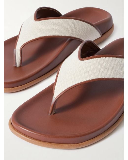 Ancient Greek Sandals Brown Round-Toe Flip-Flops