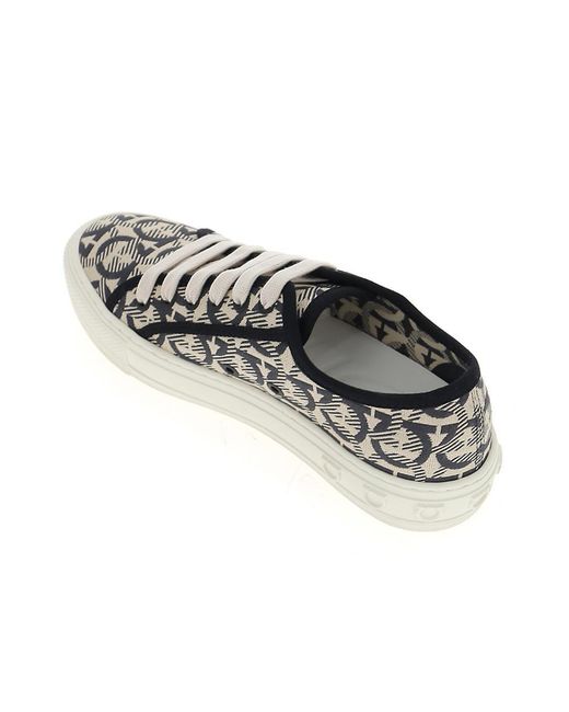 Ferragamo Black Printed Leisure Sports Shoes