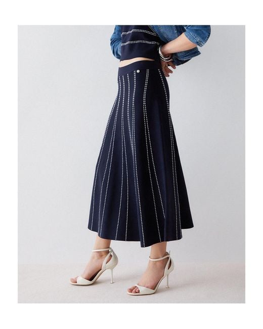 Liu Jo Blue Striped Skirt