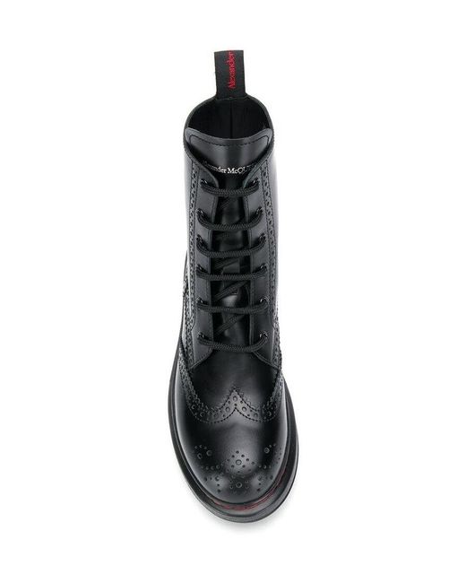 McQueen Black Hybrid Lace-Up Ankle Boots