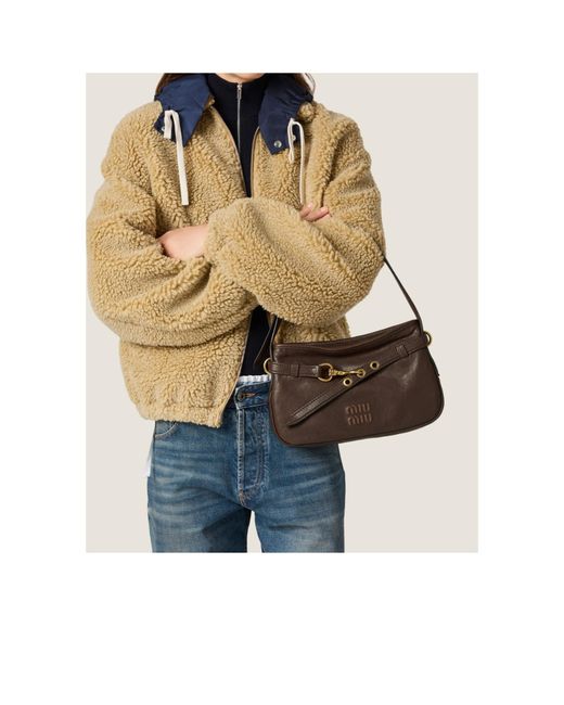 Miu Miu Brown Aventure Nappa Leather Bag
