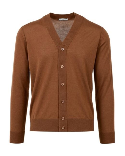 Paolo Pecora Brown Button-Up Cardigan for men