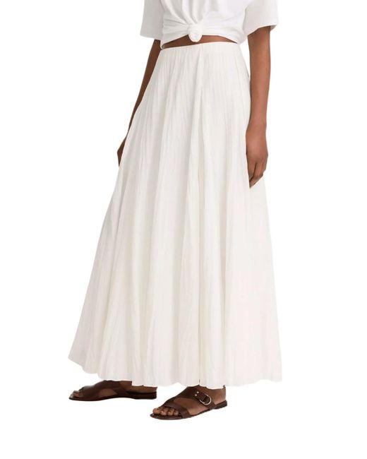 Vince White Crinkled Maxi Skirt