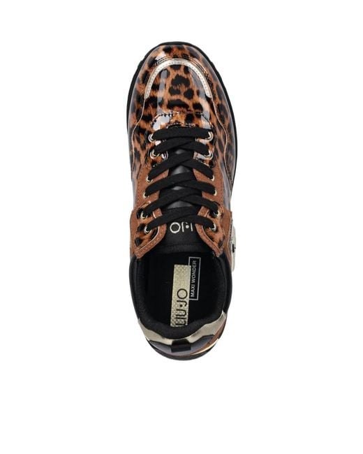 Liu Jo Brown Leopard-Print Sneakers