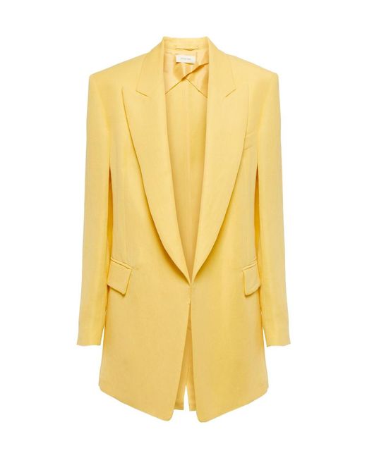 Sportmax Yellow Oversized Concealed Fastened Blazer
