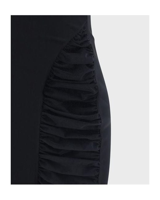 Nensi Dojaka Black Asymmetric Ruched Cut-Out Mini Dress