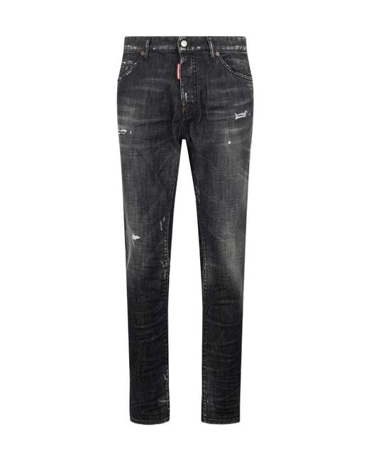 DSquared² Gray Distressed Skinny Jeans for men