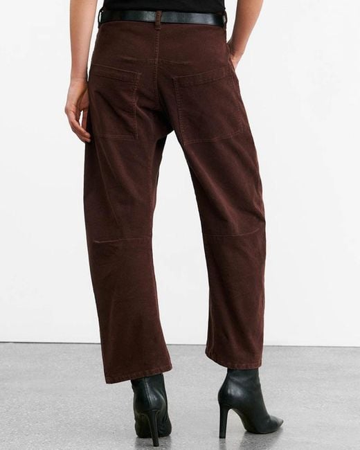 Nili Lotan Brown Shon Cotton-Blend Corduroy Tapered Pants