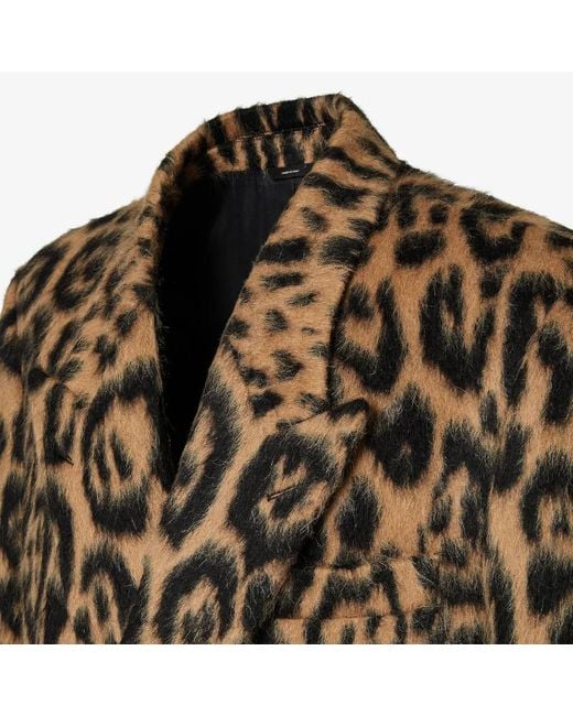 Fendi Multicolor Animal Printed Double Breasted Coat for men