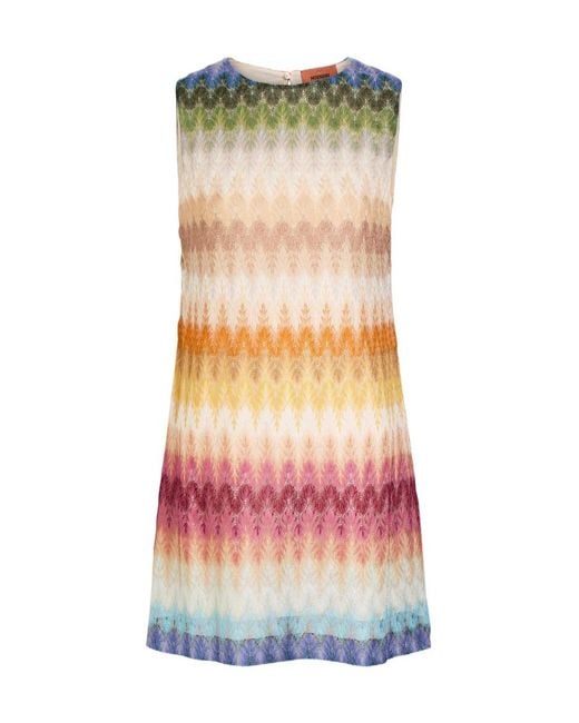 Missoni Pink Patterned Lace Mini Dress