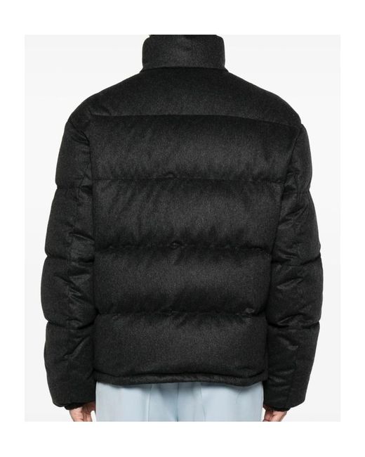 Prada Black High Neck Zip-Up Quilted Jacket for men