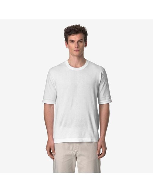 K-Way White Combe Knit Pullover for men