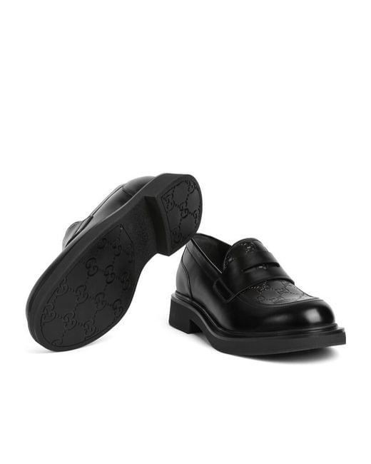 Gucci Black Loafer With Gg Detail for men