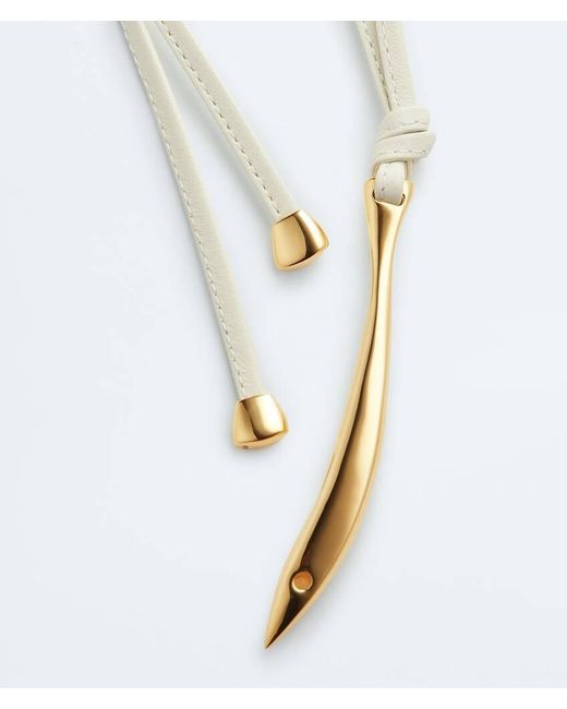 Bottega Veneta White Sardine Leather Necklace